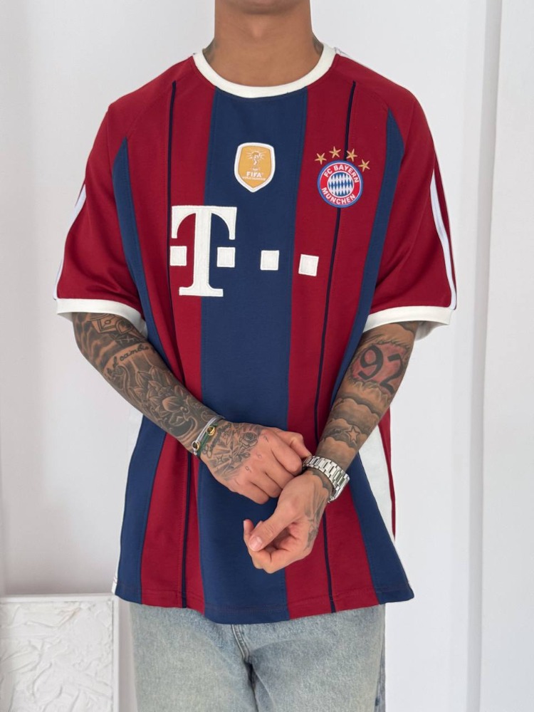Bayern München Retro Striped Oversize T-Shirt