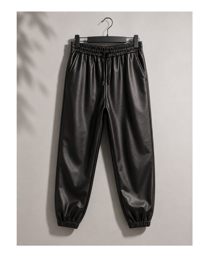 Midnight Motion Leather Joggers