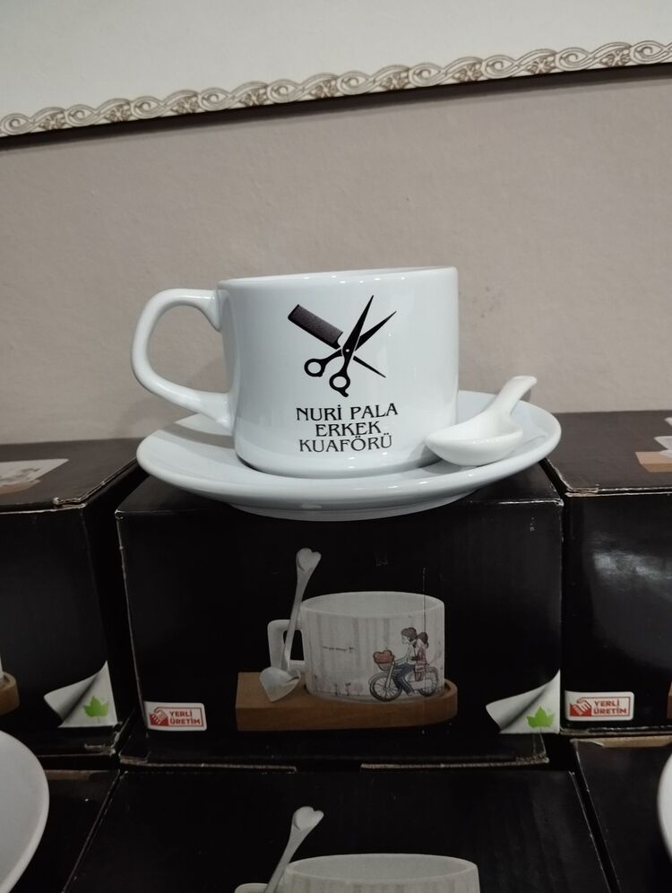 özel Baskılı porselen çay nescafe takımı 6lı
