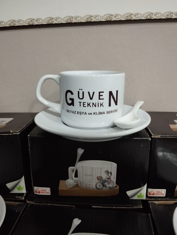 özel Baskılı porselen çay nescafe takımı 6lı