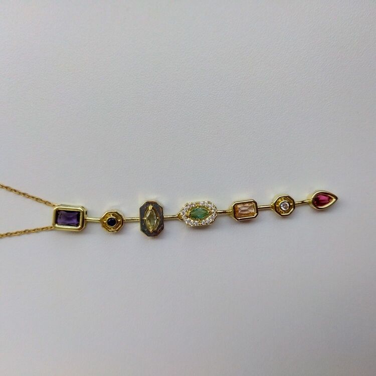ÇELİK 7 ELEMENT GOLD Y KOLYE