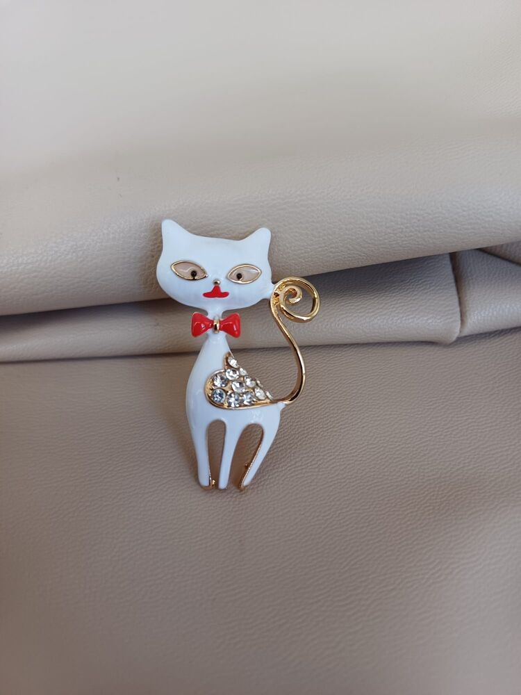 BEYAZ KEDİ BROŞ