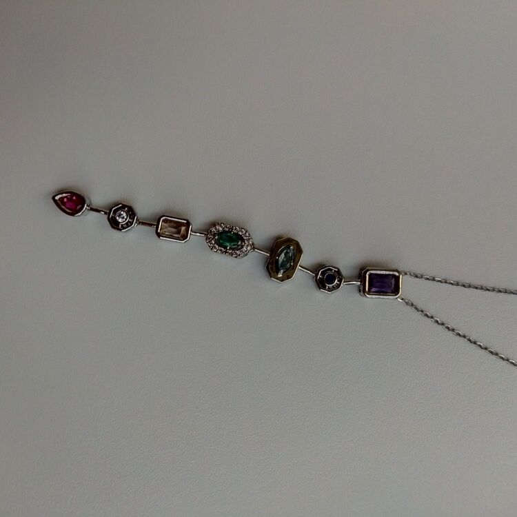 ÇELİK SİLVER 7 ELEMENT KOLYE
