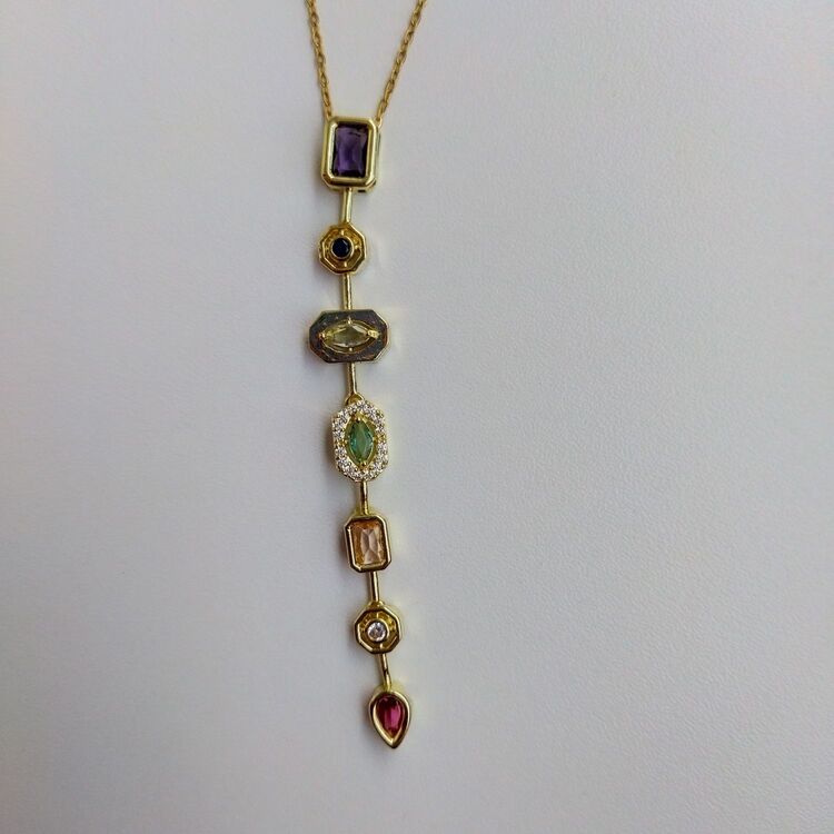 ÇELİK 7 ELEMENT GOLD Y KOLYE