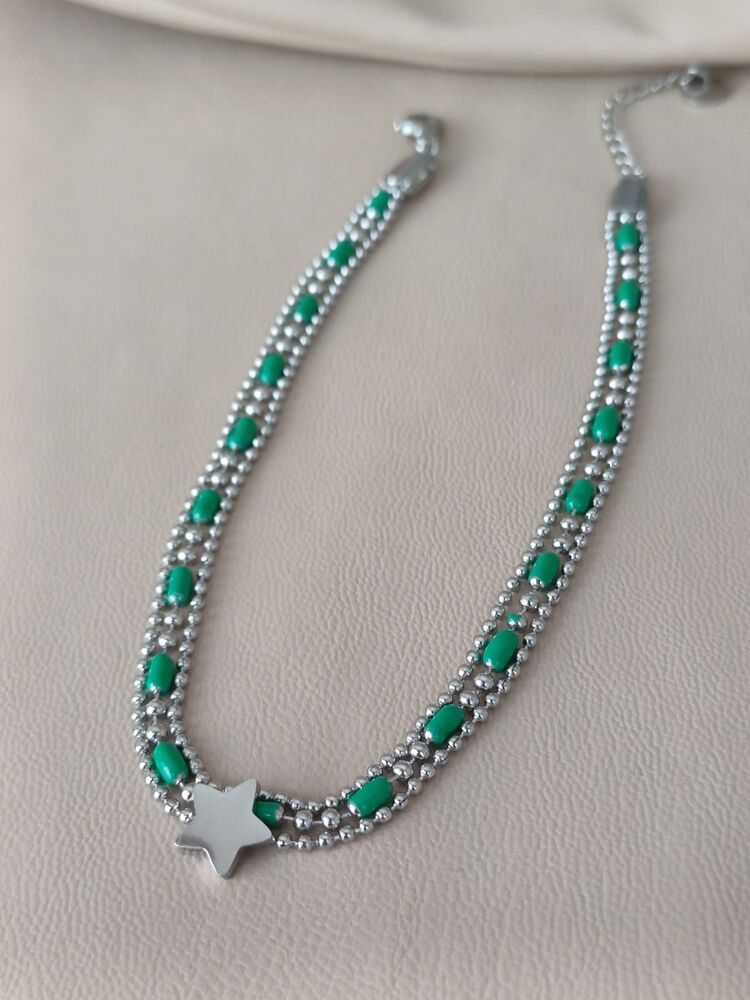 ÇELİK YILDIZLI YEŞİL HALHAL