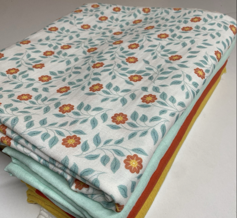 Jasmine Mint Çiçekler Müslin