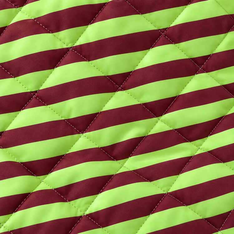 Kızıl Kahve Neon Yeşil Kapitone Kumaş