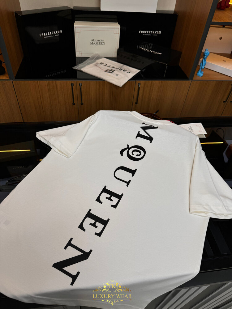Alexander McQueen logo print T-shirt (beyaz)