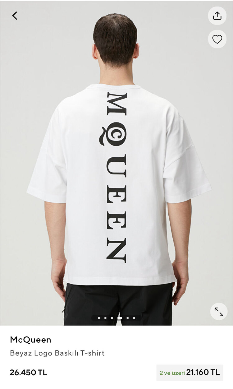 Alexander McQueen logo print T-shirt (beyaz)