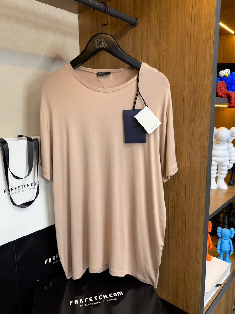  Prada Cashmere T-shirt ( İthal - Ütü İstemez - NFC Aktif ! ) - Bej