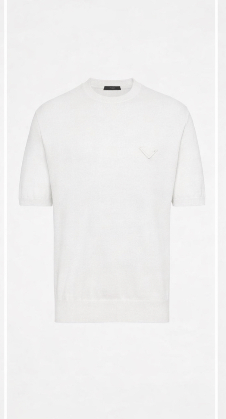 Prada Logo T-shirt ( İthal-Ütü İstemez-NFC Aktif) - Beyaz