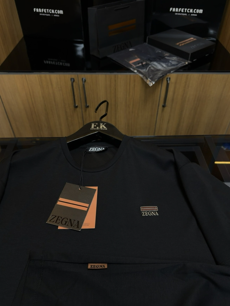 Zegna Logo T-shirt ( İthal-Ütü İstemez-NFC Aktif)