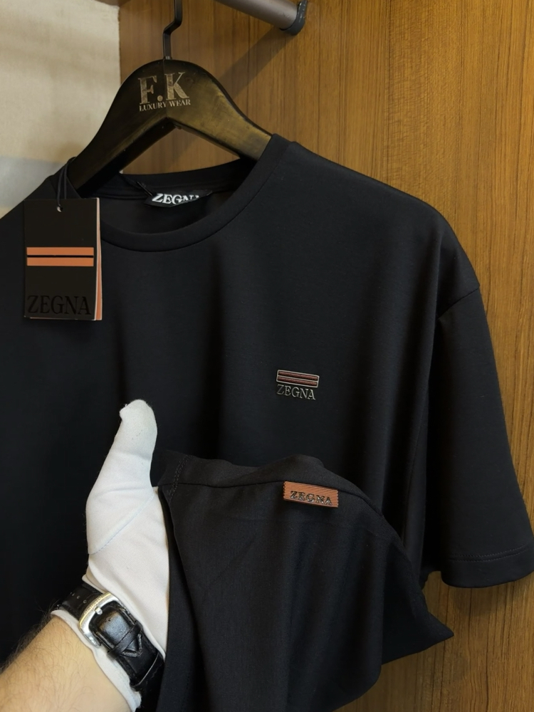 Zegna Logo T-shirt ( İthal-Ütü İstemez-NFC Aktif)