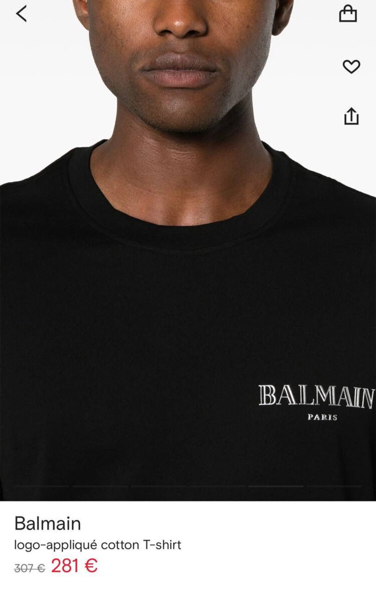 Balmain Paris Logo T-shirt black-silver ( İthal-Ütü İstemez-NFC Aktif)
