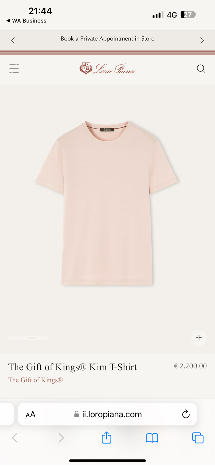 Loro Piana The Gift Of Kings T-shirt ( İthal - Ütü İstemez - NFC Aktif ! ) - Bej