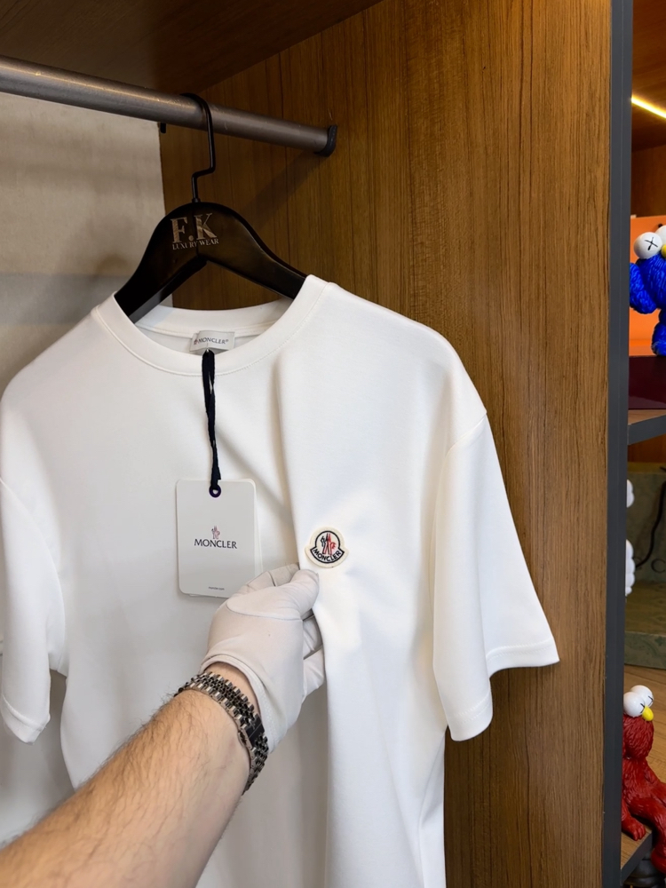 Moncler Logo T-shirt ( İthal-Ütü İstemez-NFC Aktif) - Beyaz