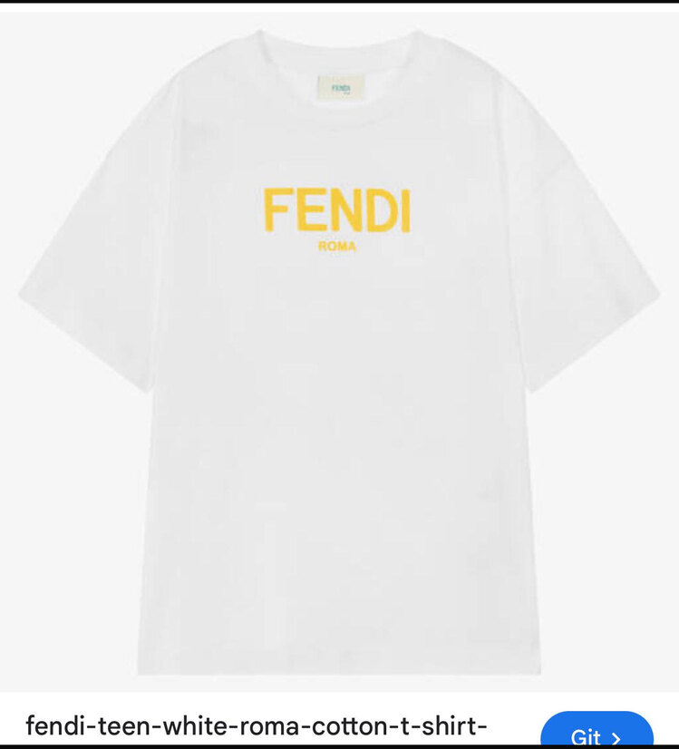 Fendi teen logo embroidery cotton T-shirt (beyaz)