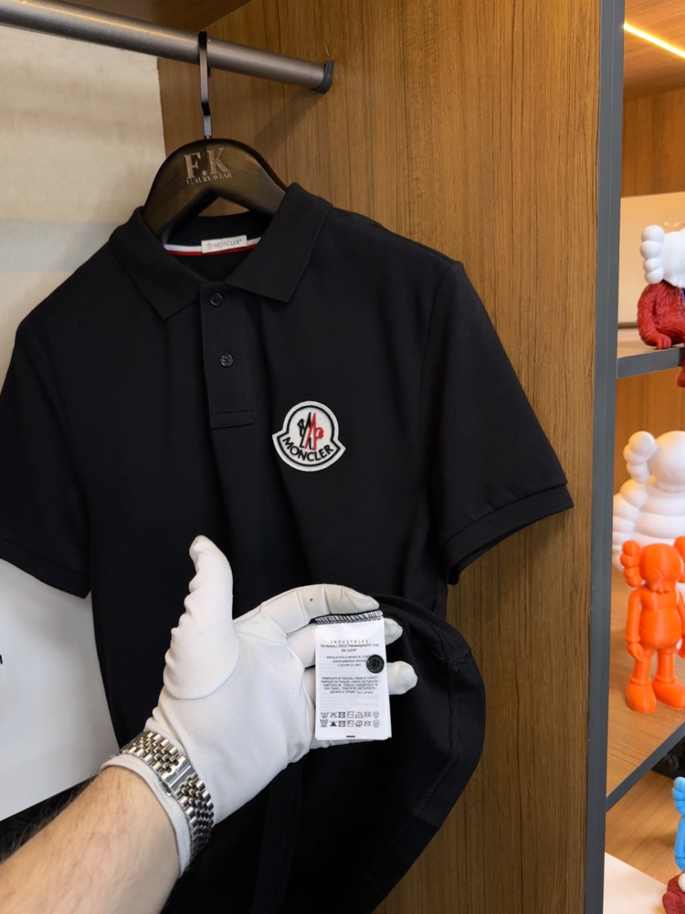 Moncler Logo Embroidered Cotton Polo T-shirt