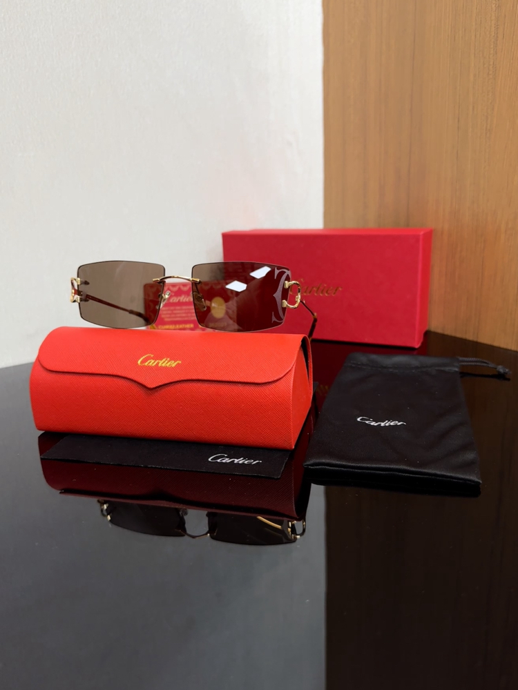 Cartier Unisex Güneş Gözlüğü ( Kahve )