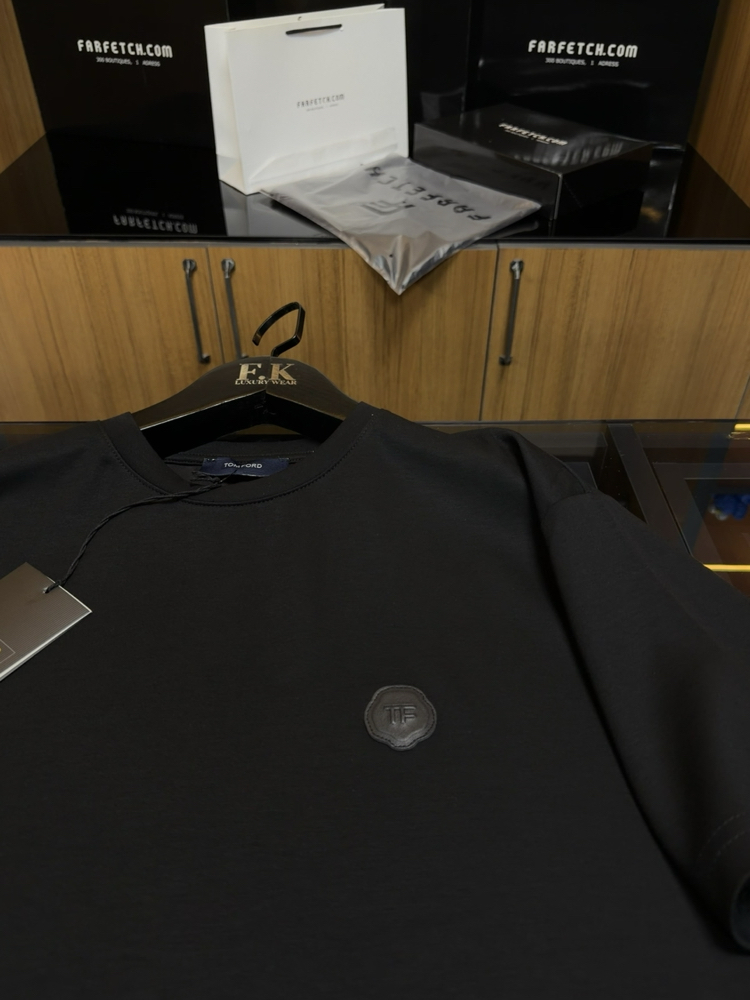 Tom Ford Deri Logo T-shirt ( İthal-Ütü İstemez-NFC Aktif) 