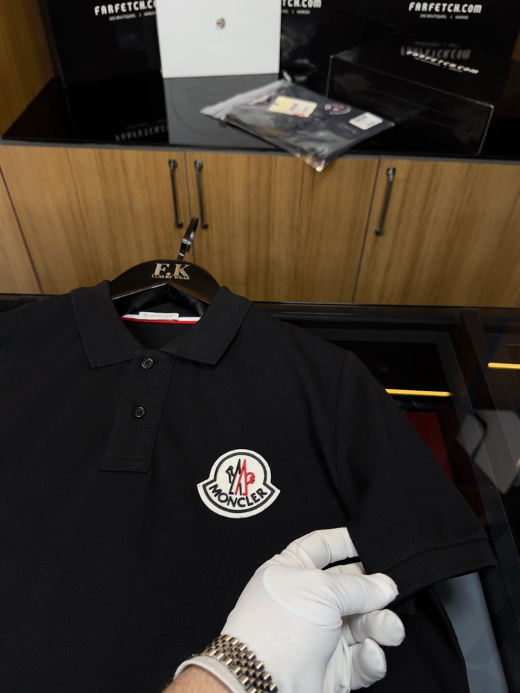 Moncler Logo Embroidered Cotton Polo T-shirt