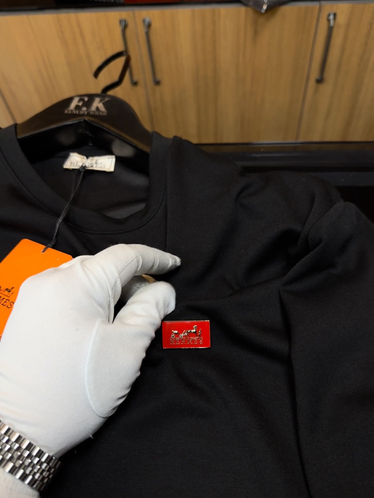 Hermes Metal Logo T-shirt ( İthal-Ütü İstemez-NFC Aktif)