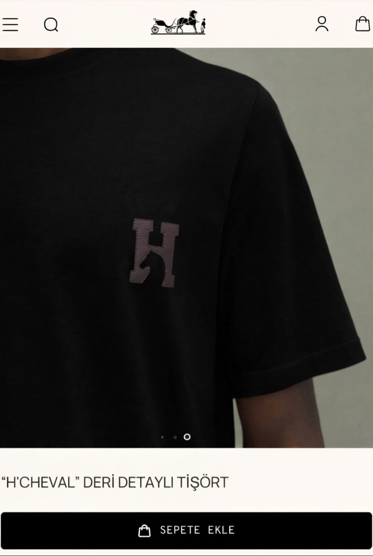 Hermes H’Cheval Logo Embroidery Cotton T-shirt (NFC Aktif)
