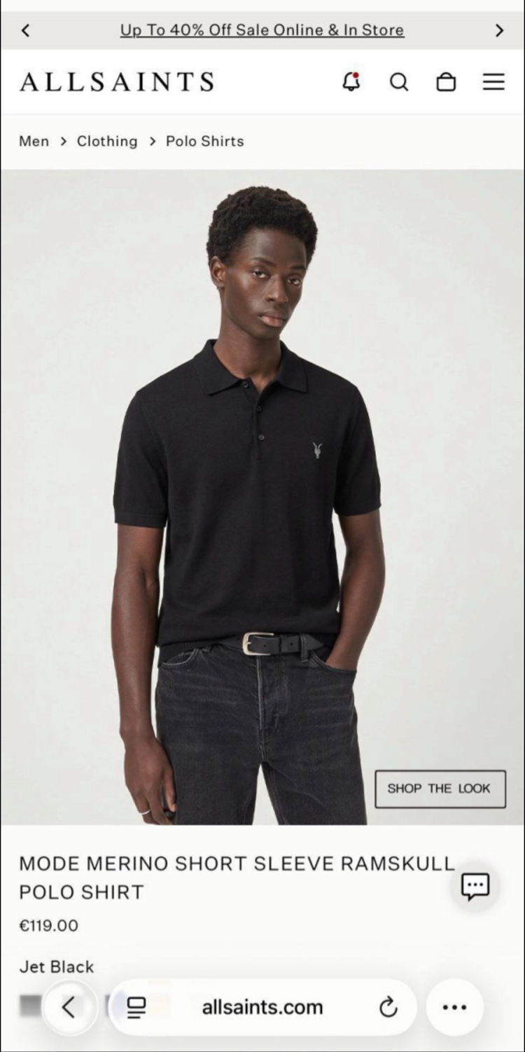 Allsaints Organik Pamuk Polo T-shirt