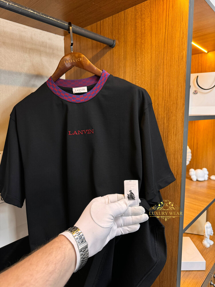 Lanvin logo Embroidered T-shirt (black)