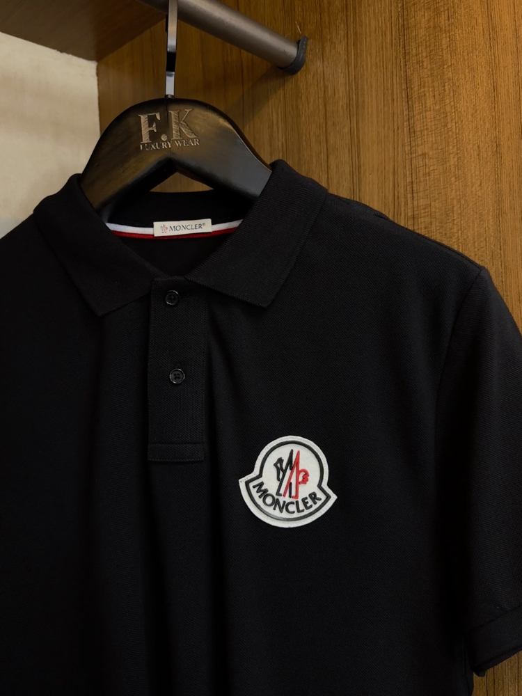 Moncler Logo Embroidered Cotton Polo T-shirt