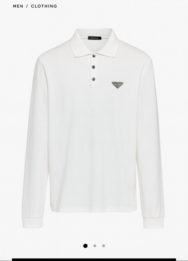 Prada Doubleface Polo Sweatshirt NFC Aktif ! ( Beyaz )