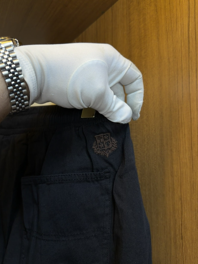 Loro Piana Ham Keten Jogger Pantolon Siyah