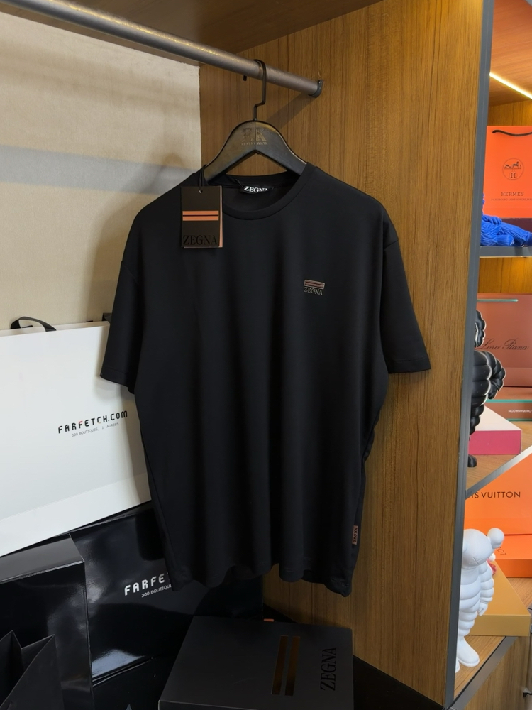 Zegna Logo T-shirt ( İthal-Ütü İstemez-NFC Aktif)