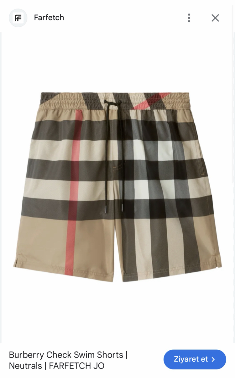 Burberry Sweamwear (Deniz şortu)