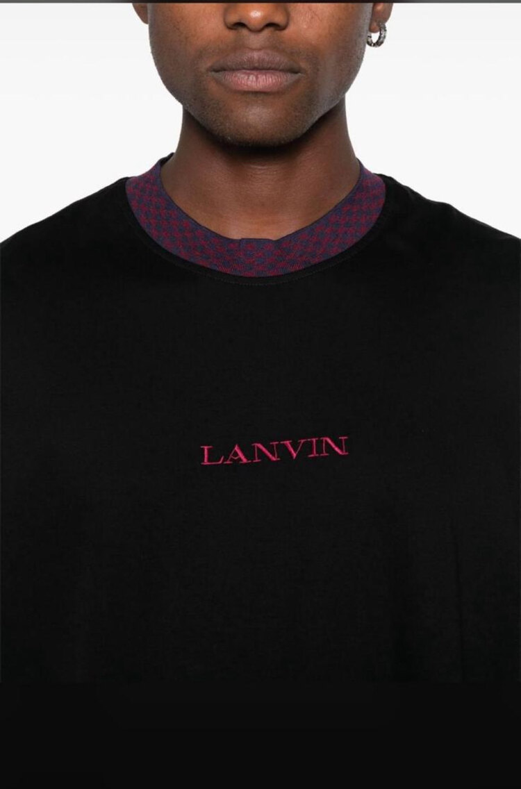 Lanvin logo Embroidered T-shirt (black)