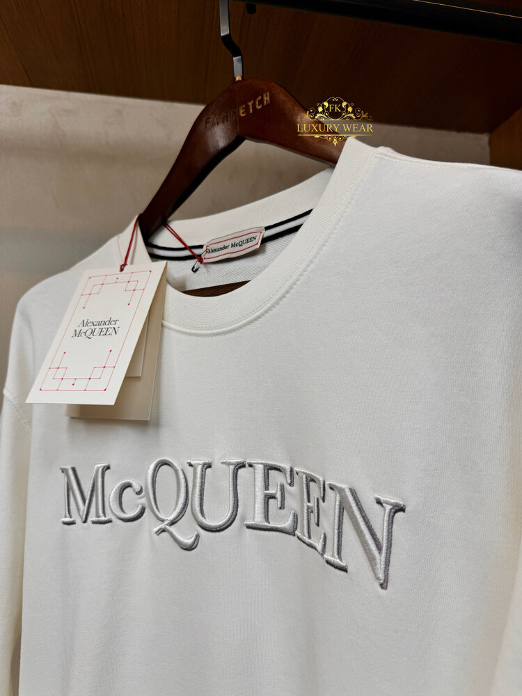 Alexander McQueen Logo-Embroidered Sweatshirt (White)