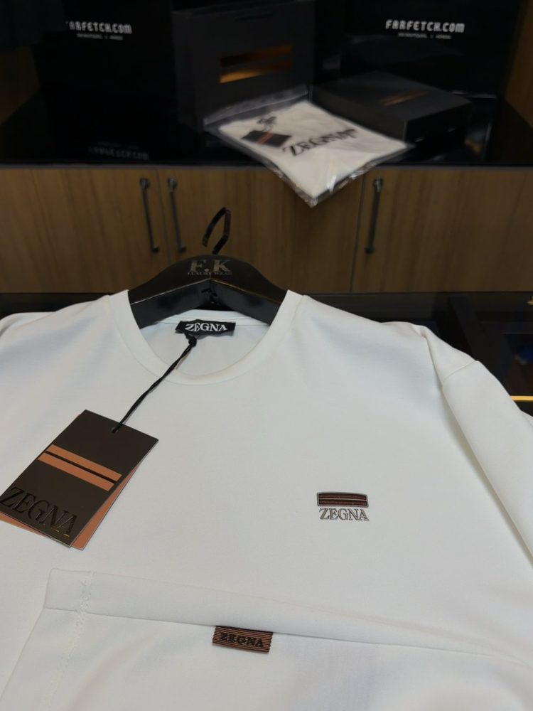 Zegna Logo T-shirt ( İthal-Ütü İstemez-NFC Aktif)