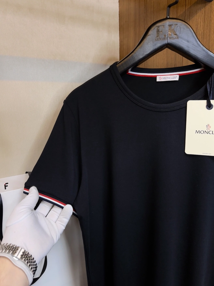 Moncler Logo Cotton T-shirt (Siyah)