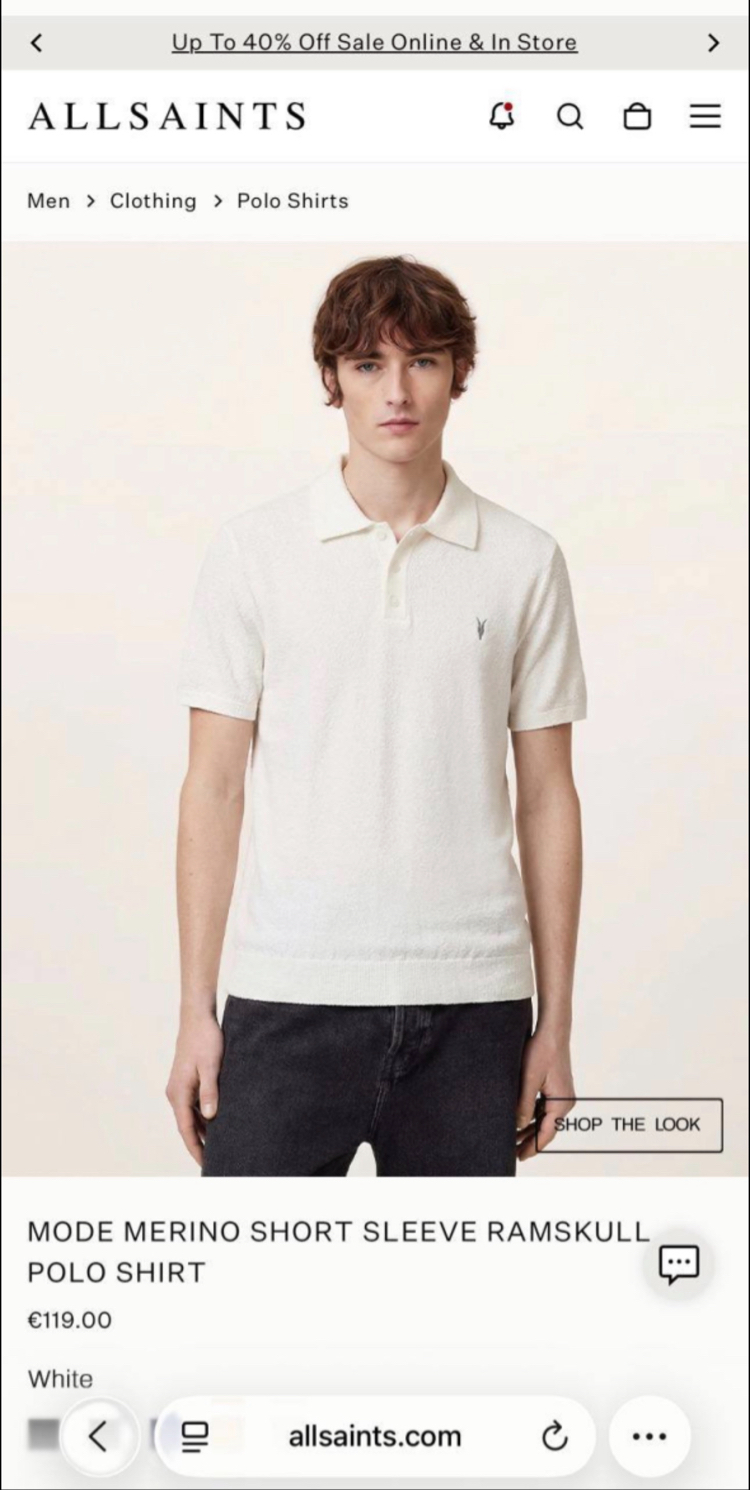 Allsaints Organik Pamuk Polo T-shirt