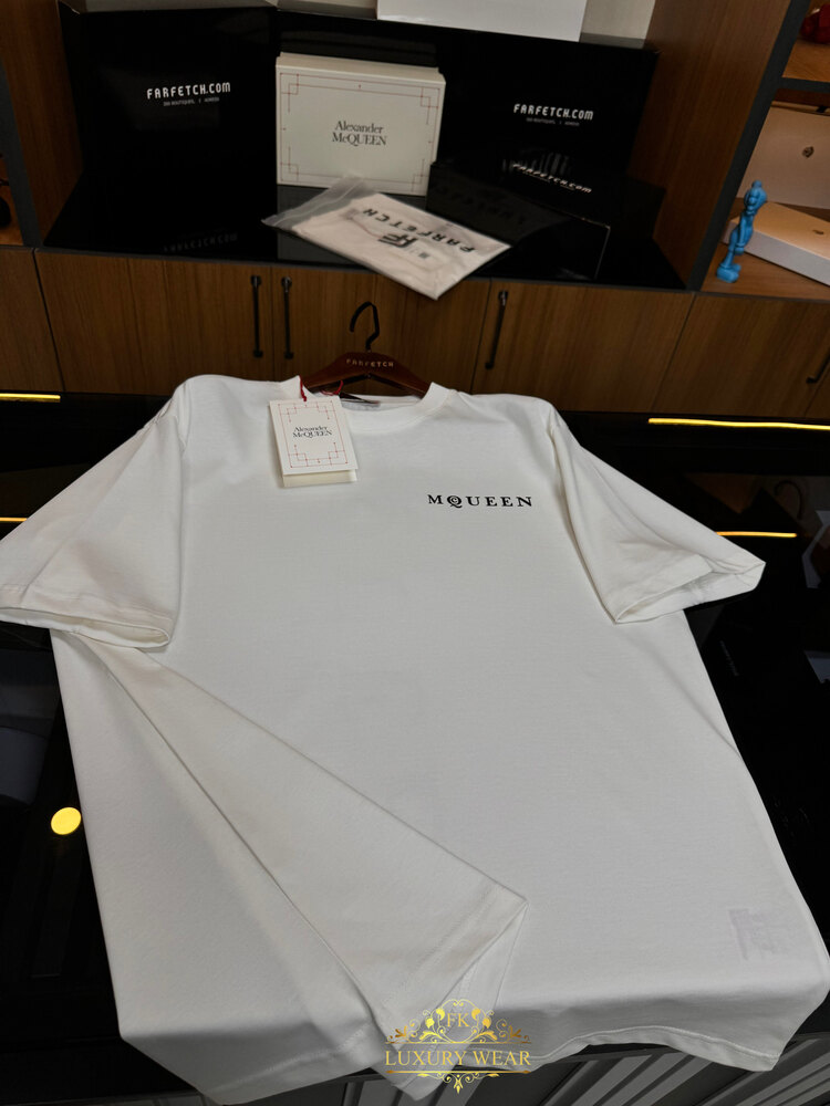 Alexander McQueen logo print T-shirt (beyaz)