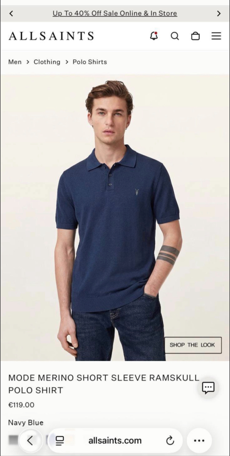 Allsaints Organik Pamuk Polo T-shirt