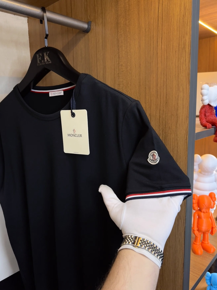 Moncler Logo Cotton T-shirt (Siyah)