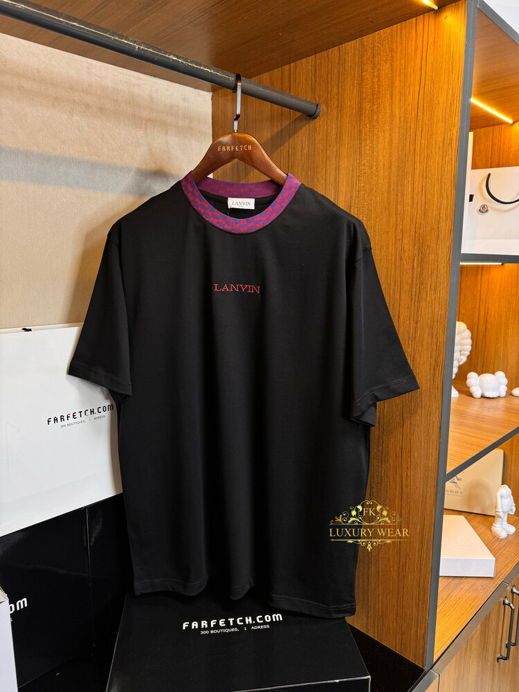 Lanvin logo Embroidered T-shirt (black)
