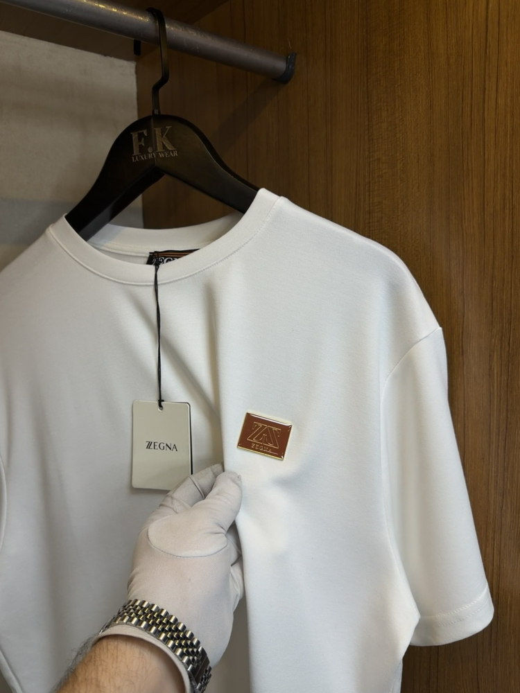 Zegna Logo Plaque T-shirt ( İthal-Ütü İstemez-NFC Aktif)