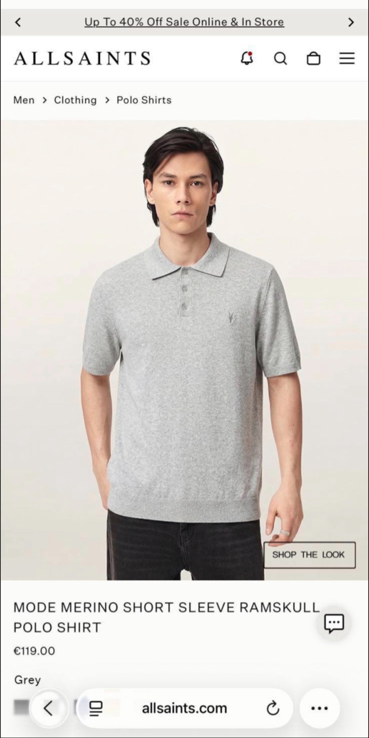 Allsaints Organik Pamuk Polo T-shirt