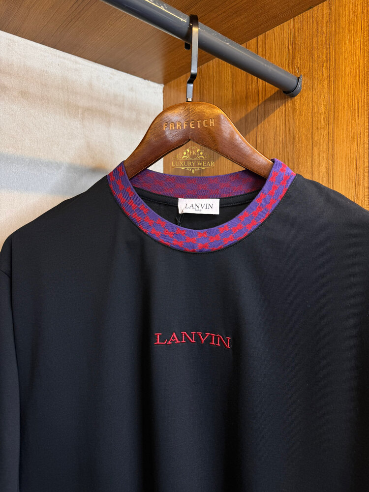 Lanvin logo Embroidered T-shirt (black)
