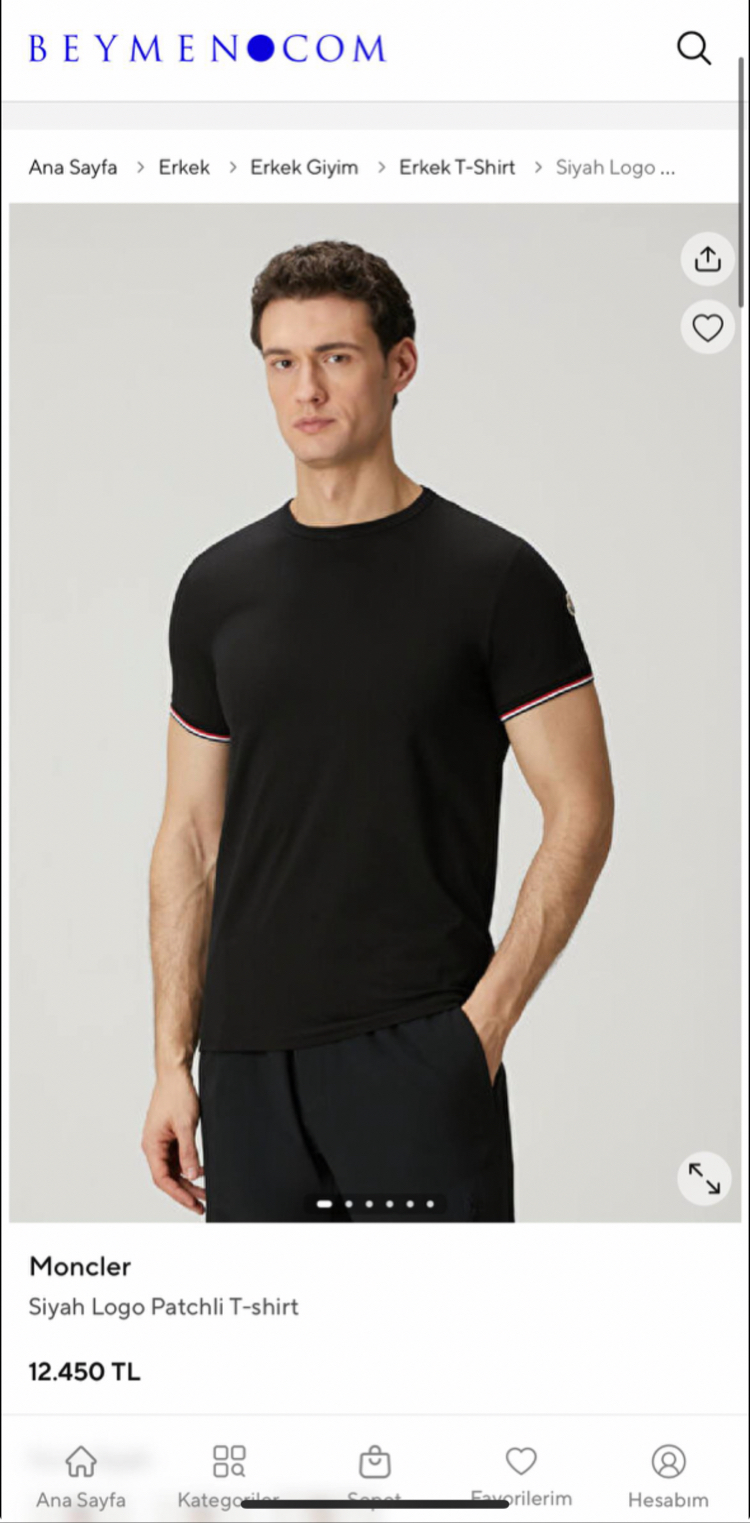 Moncler Logo Cotton T-shirt (Siyah)