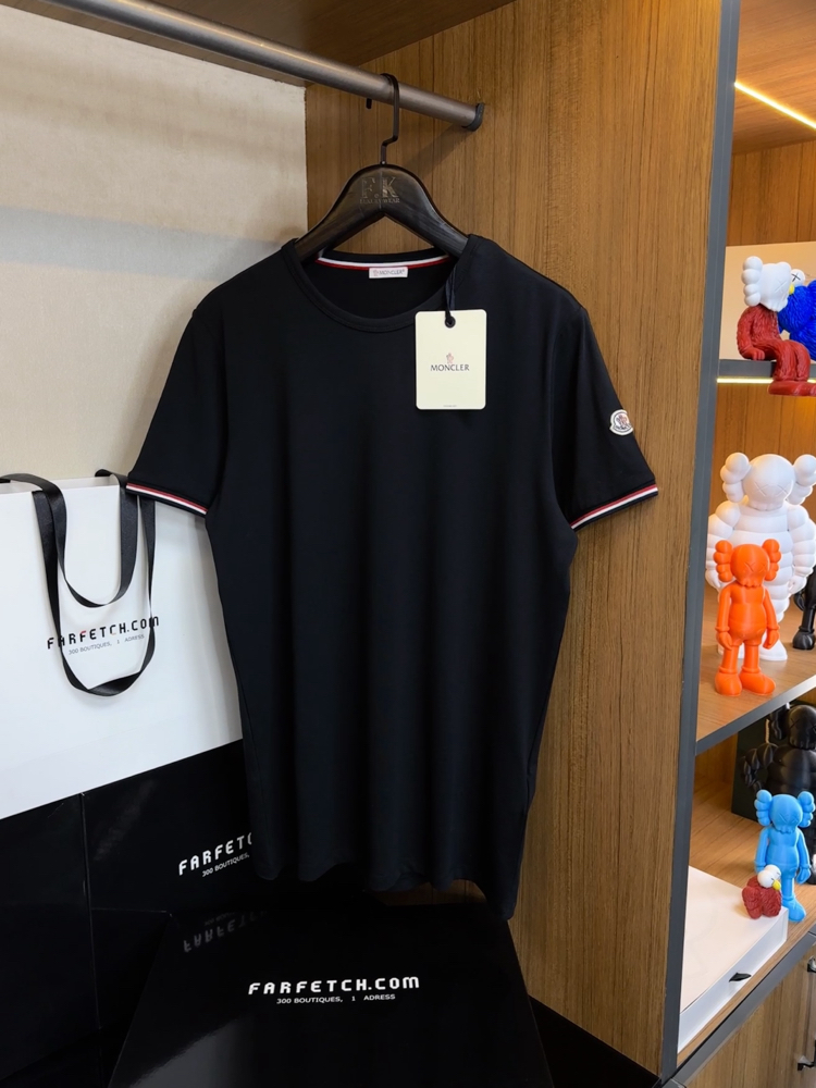 Moncler Logo Cotton T-shirt (Siyah)