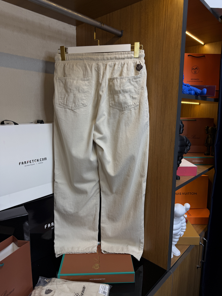 Loro Piana Ham Keten Jogger Pantolon Bej