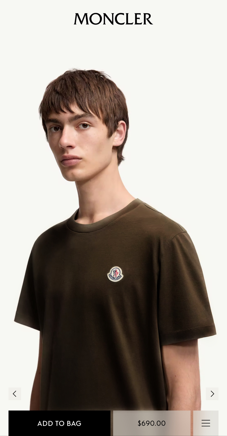 Moncler Logo T-shirt ( İthal-Ütü İstemez-NFC Aktif) - Koyu Kahve